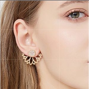 Diamond Gold Floral Earrings